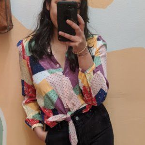 &OtherStories Print Tie-Up Blouse
